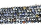 CCB755 15.5 inches 8mm faceted coin blue dumortierite beads