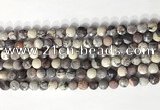 CCB761 15.5 inches 8mm faceted coin purple striped jasper beads