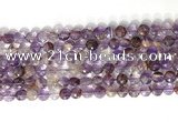 CCB764 15.5 inches 8mm faceted coin purple phantom quartz  beads