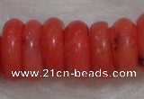 CCB80 15.5 inches 5*9mm roundel pale red coral beads Wholesale