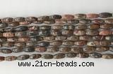 CCB810 15.5 inches 5*12mm rice leopard skin jasper beads wholesale