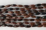 CCB814 15.5 inches 5*12mm rice mahogany obsidian beads wholesale