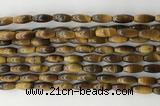 CCB815 15.5 inches 5*12mm rice yellow tiger eye beads wholesale