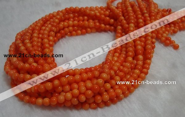 CCB82 15.5 inches 4-6mm round orange coral beads Wholesale