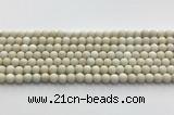 CCB824 15.5 inches 6mm round matte ivory jasper gemstone beads wholesale