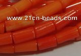 CCB83 15.5 inches 5*10mm column orange coral beads Wholesale