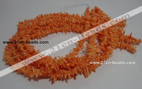 CCB86 15.5 inch 2*8mm irregular branch orange coral beads Wholesale