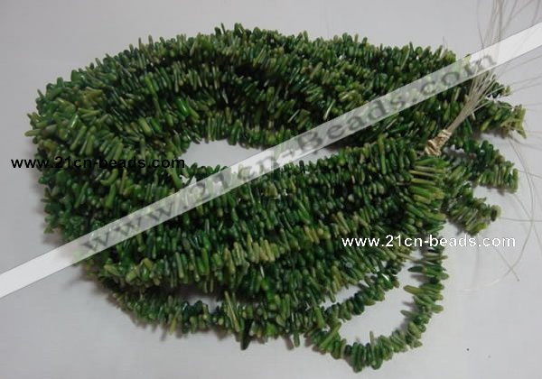 CCB87 15.5 inch 2*8mm irregular branch green coral beads Wholesale