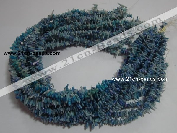 CCB88 15.5 inch 2*8mm irregular branch blue coral beads Wholesale