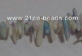 CCB89 15.5 inch 2*8mm irregular branch light blue coral beads