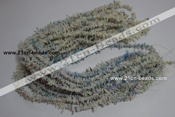 CCB89 15.5 inch 2*8mm irregular branch light blue coral beads