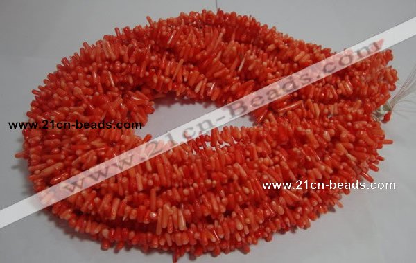 CCB91 15.5 inch 4*11mm irregular branch pale red coral chip beads