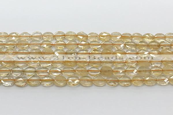 CCB931 15.5 inches 8*10mm faceted oval citrine beads