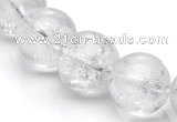 CCC09 15.5 inches 14mm round white crystal beads Wholesale