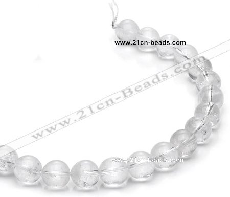 CCC09 15.5 inches 14mm round white crystal beads Wholesale