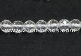 CCC207 15.5 inches 6mm faceted round grade AB natural white crystal beads