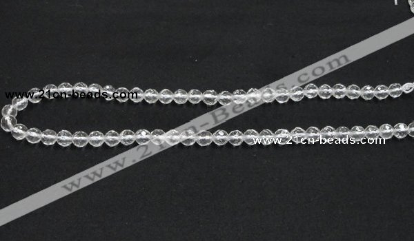 CCC207 15.5 inches 6mm faceted round grade AB natural white crystal beads