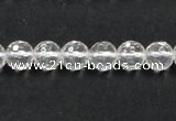 CCC208 15.5 inches 8mm faceted round grade AB natural white crystal beads