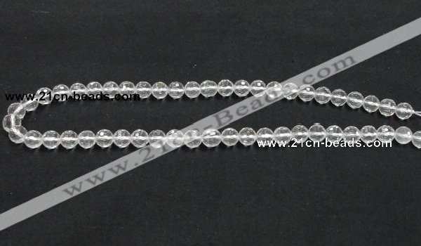 CCC208 15.5 inches 8mm faceted round grade AB natural white crystal beads