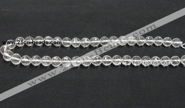 CCC209 15.5 inches 10mm faceted round grade AB natural white crystal beads