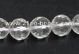 CCC211 15.5 inches 14mm faceted round grade AB natural white crystal beads