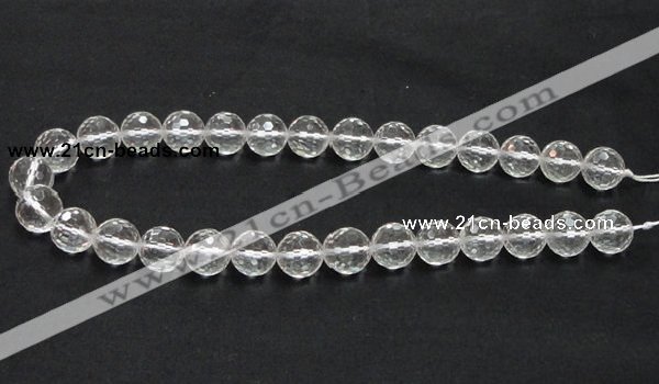 CCC211 15.5 inches 14mm faceted round grade AB natural white crystal beads