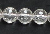 CCC212 15.5 inches 16mm faceted round grade AB natural white crystal beads