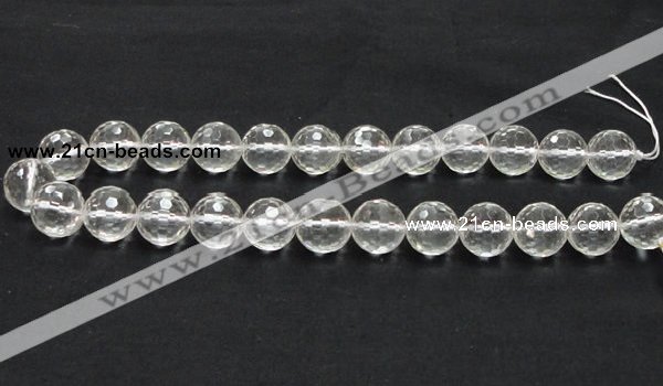 CCC212 15.5 inches 16mm faceted round grade AB natural white crystal beads