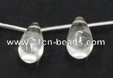 CCC214 15.5 inches 12*22mm teardrop grade AB natural white crystal beads