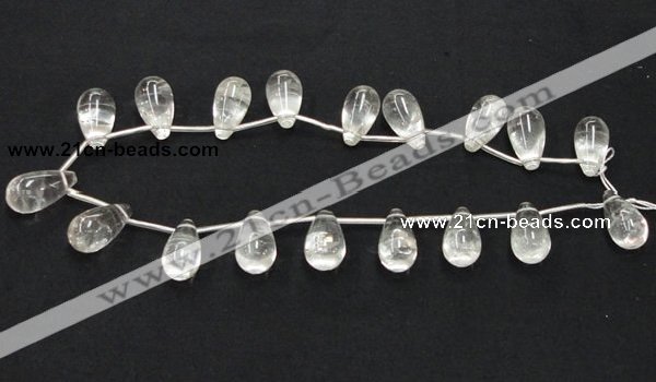 CCC214 15.5 inches 12*22mm teardrop grade AB natural white crystal beads