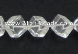 CCC215 15.5 inches 10*10mm cubic grade AB natural white crystal beads