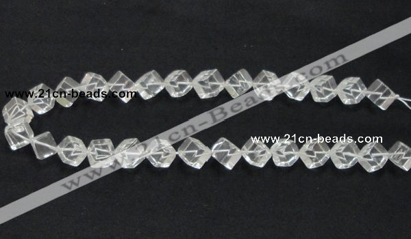 CCC215 15.5 inches 10*10mm cubic grade AB natural white crystal beads