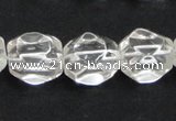 CCC216 13*18mm faceted nugget grade AB natural white crystal beads