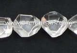 CCC218 20*22mm faceted nugget grade AB natural white crystal beads