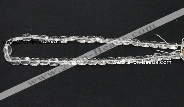 CCC224 8*10mm faceted rectangle grade AB natural white crystal beads