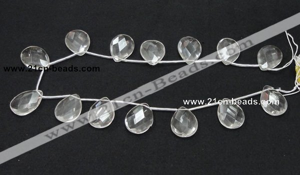 CCC227 18*25mm briolette grade AB natural white crystal beads