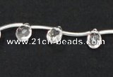 CCC229 6*9mm briolette grade AB natural white crystal beads wholesale