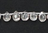 CCC230 8*12mm briolette grade AB natural white crystal beads wholesale