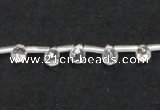 CCC233 4*6mm faceted teardrop grade AB natural white crystal beads