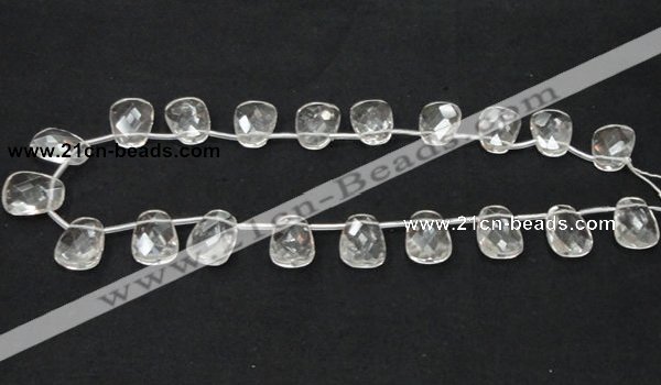 CCC235 13*18mm faceted trapezoid grade AB natural white crystal beads