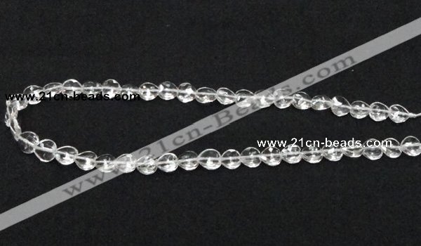 CCC237 10*10mm faceted heart grade AB natural white crystal beads