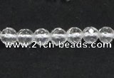 CCC242 15.5 inches 4mm faceted round AB grade natural white crystal beads