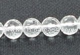 CCC254 15.5 inches 12mm faceted round grade A natural white crystal beads