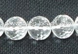 CCC256 15.5 inches 16mm faceted round grade A natural white crystal beads