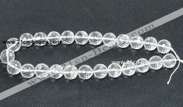 CCC256 15.5 inches 16mm faceted round grade A natural white crystal beads