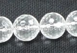 CCC257 15.5 inches 18mm faceted round grade A natural white crystal beads