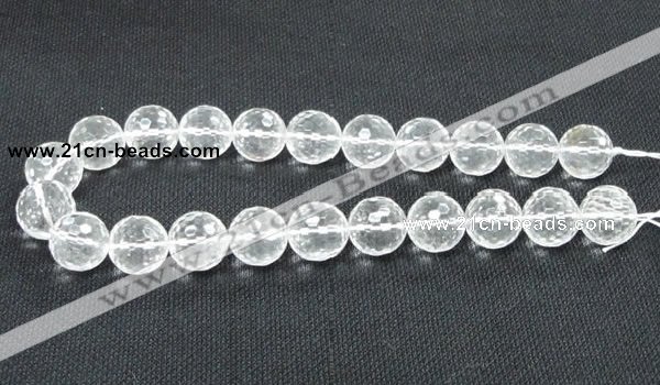 CCC257 15.5 inches 18mm faceted round grade A natural white crystal beads