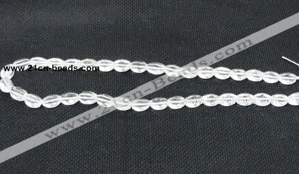 CCC261 15.5 inches 8*10mm faceted rice grade A natural white crystal beads