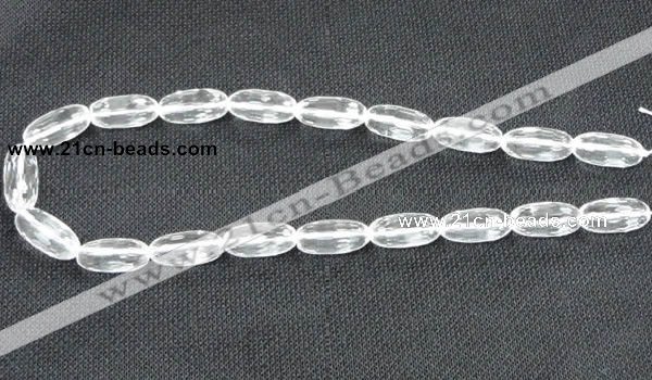 CCC266 10*20mm faceted rice grade A natural white crystal beads