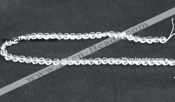 CCC271 15 inches 8mm faceted coin grade A natural white crystal beads